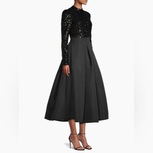 sachin & babi cecelia lace-sleeve a-line pleated midi dress Sachin + Babi + Sachin & Babi Cecelia Lace-Sleeve A-Line Pleated Midi Dress